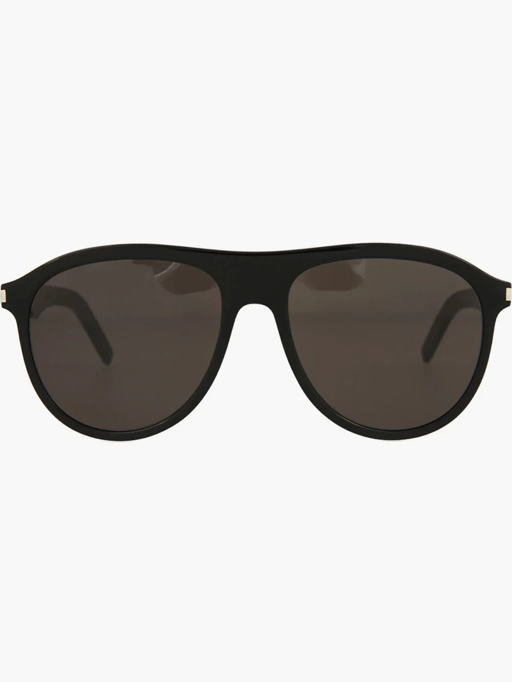 Saint Laurent Black Lightweight Aviator Sunglasses with Dark Lenses SL432 Slim